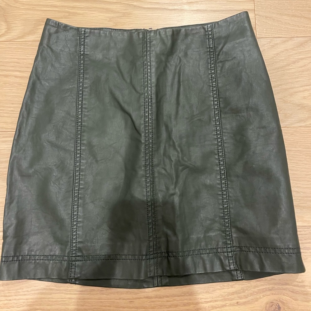 Free People Vegan Leather Skirt